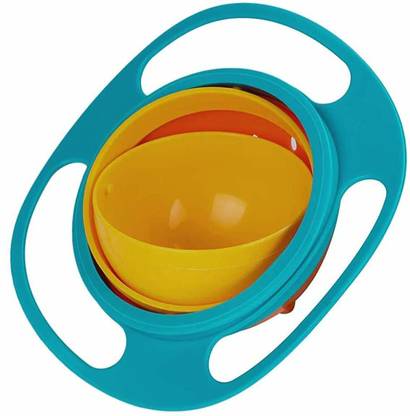 EVERSHINET Baby Bowl 360 Degree Rotation Spill Proof Food Magic Gyro Bowl for Baby BPA Free  - plastic