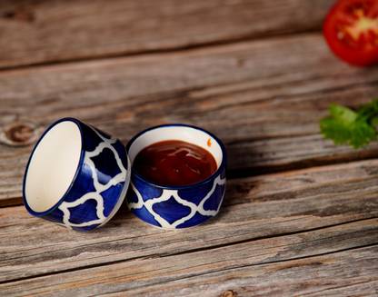 HOUSELA Ceramic Sauce Bowl Moroccan/Umrao Pattern Ceramic Dip Bowl/Chutney Bowl