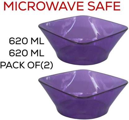 TUPPERWARE Polypropylene Storage Bowl Clear Square Way Bowl Base Each 620ml (Pack of 2)