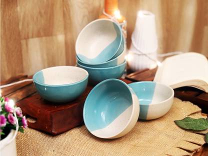 Jimkia Ceramic Serving Bowl Ceramic Serving Bowl Set "Double Tone Bowls" Pudding Bowl (Big Size)