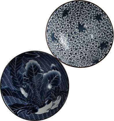 Besillia Porcelain Soup Bowl Japanese Style Ceramic Snack Bowls 300ml Salad Bowl Rice Bowl Set (Set of 2)