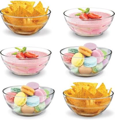 PKMSHO Glass Mixing Bowl Glass Mixing Bowls,Borosilicate Bowl Set Chef Bowls - 120 ml, Pack of (6)