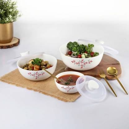 cello Opalware Mixing Bowl Royale Twilight Set with Lid (500ml, 1000ml, 1500ml)