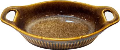 Lemon Tree Ceramic Serving Bowl Oval Shape Ceramic Stoneware Serving/Baking/Dish/Bowl with Handle, Oven Safe