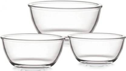 MDNSHO Glass Mixing Bowl Borosilicate Mixing/Serving Round Glass Bowl Microwave Dishwasher Safe (500ml)