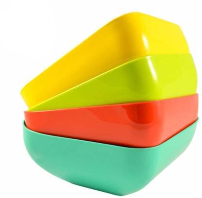 Luxafare Plastic Mixing Bowl Freezer Safe Kitchen/Salad/Mixing Bowls,Made in India Plastic Salad Bowl(4 Color,Set of 4)