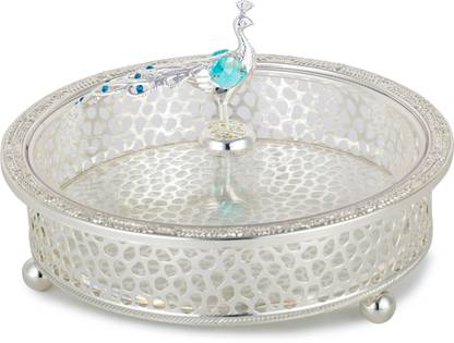 Ornate Silver Plated Decorative Bowl Elegant German Silver Dry Fruit Box A Luxurious Storage Solution