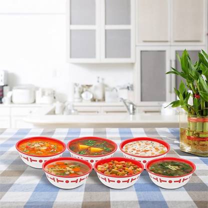 Flipkart SmartBuy Plastic Dessert Bowl Printed BPA Free 300 ml Big Plastic Bowls for Pudding | Cereals | Chutneys |