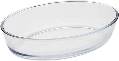 MDNSHO Glass Serving Bowl Borosilicate Glass Bakeware & Serveware | Oval Baking Dish, 1600 ml | For Baking