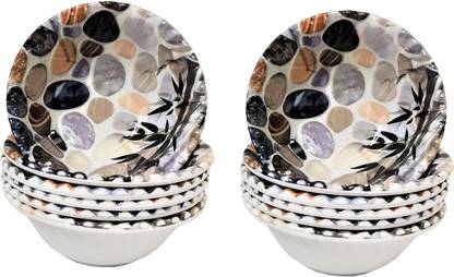 Laserbot Melamine Serving Bowl STONE BOWL Serving Bowls with Servers for Salad,Fruit,(5X2" INCH) Vegetable Bowl