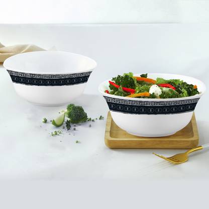 cello Opalware Mixing Bowl Platini Serving Bowl Set, Black Diamond