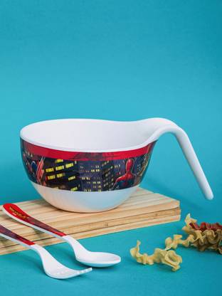 Servewell Melamine Candy Bowl Maggie Bowl and Fork and Spoon Set 3 pc - Spiderman