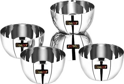 GALOOF Stainless Steel Vegetable Bowl heavy gauge Vegetable bowl set of 5 Stainless Steel vati