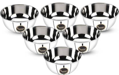 Sitaram Creation Stainless Steel Serving Bowl Dessert Bowls, Ice Cream Cup, Pudding & Custard Salad Serving Bowl, 150 ml, Set of 6