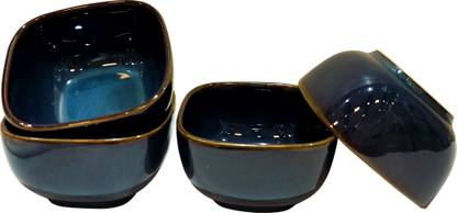 Lemon Tree Ceramic Serving Bowl Square Ceramic Stoneware 4 Pcs Food Dish Serving Bowl Set for Kitchen & Dining