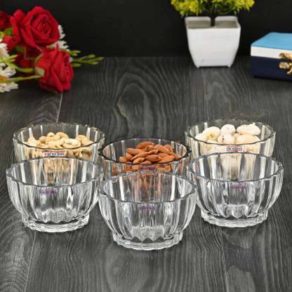 GLO Enterprise Glass Candy Bowl Multiple Purpose Glass Bowls Set Dry-Fruits, Sweets, Candy 120ml