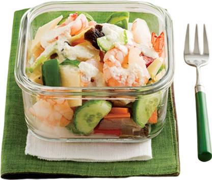 HARI SALES Borosilicate Glass Mixing Bowl GLASSLOCK AIRTIGHT TEMPERED SQUARE FOOD CONTAINER 490 ML ( MICROWAVE SAFE )