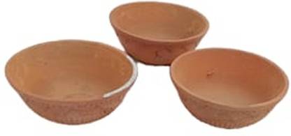 MiiArt Earthenware Pasta Bowl mitti Bowl for Serving Curd(Material-Soil)(size-6x10 cm) Pack of 3pcs Disposable