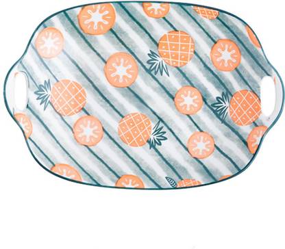 Lucacci Ceramic Serving Bowl Ceramic Bowls, Unique Colorful Design for Kitchen and Daily Use (Pineapple)