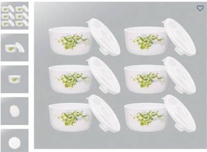 BOROSIL Opalware Dessert Bowl LARAH BY BOROSIL 12 N MULTI KATORI SET ERBA DESIGN