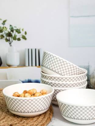 Servewell Melamine Vegetable Bowl Bowl Set Rnd 10.5 cm - Checkers