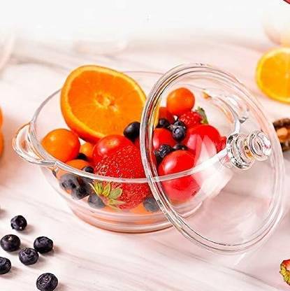 T R Creation Glass Mixing Bowl 1 ltr Microwave Oven Safe Tempered Glass Serving Store Mixing Bowl