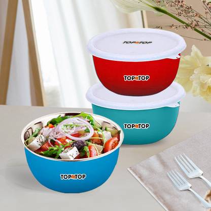 Topmtop Stainless Steel Storage Bowl Microwave Safe Bowls Airtight And Leak Proof Container Capacity 450ml,