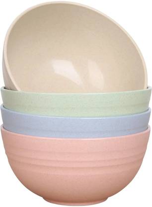 KAVRUL Sugarcane Bagasse Serving Bowl Wheat Straw Bowl Set of 4 - Unbreakable Cereal Bowls - Mixing & Serving Bowl Disposable