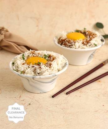 WONDERCHEF Stoneware Soup Bowl Teramo  (Pack of 2, White)