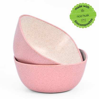 Eha Biocomposite Soup Bowl Set | 300 ml | Made with Rice Husk | Microwave Safe Serving Bowls For Kitchen