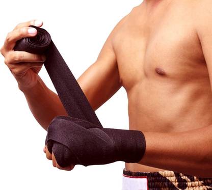 STYRKR Weight Lifting / Cotton (1 Pair) Black Boxing Hand Wrap With Mouth Guard Black Boxing Hand Wrap