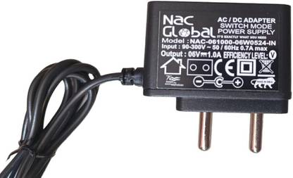 Nac Global Power Adapter for Pin Size 2.5mm Blood Pressure Monitor/BP Machine Adapter Black Bp Monitor Adapter