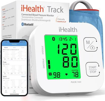 iHealth Track Smart Upper Arm Blood Pressure Monitor Bluetooth Enabled Bp Monitor Cuff