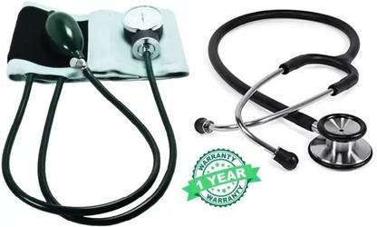 RnB Doctor Sphygmomanometer Dial Type Manual Upper Arm Blood Pressure Monitor with Acoustic Professonial Black Stethoscope Bp Monitor