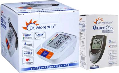 Dr. Morepen BP-15 Glucometer combo pack BP-15, Glucometer BG03 WITH 100 LENSET Bp Monitor