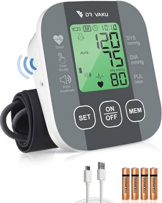 DR VAKU Digital Blood Pressure Machine Upper Arm Bp Monitor Adjustable Cuff Kit with Talking Function Intellisense Technology Most Accurate Measurement Bp Monitor