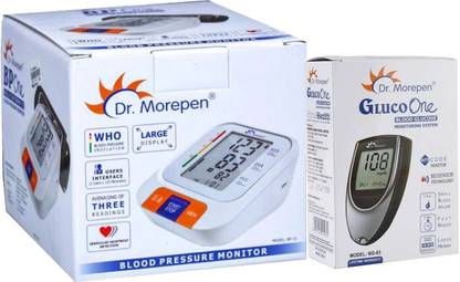Dr. Morepen BP-15 Glucometer combo pack BP-15, Glucometer BG03 WITH 100 LENSET Bp Monitor