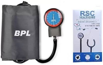 BPL Medical Technologies ANEROID SPHYGMOMANOMETER MANUAL With Dr. Morepen ST-01A stethoscope Aneroid Sphygmomanometer Blood Pressure Machine With Rsc Healthcare Stethoscope Bp Monitor