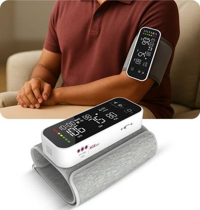 AGEasy Automatic Arm Blood Pressure Monitor with Adjustable Cuff Compact & Portable , Rechargable Type-C Bp Monitor