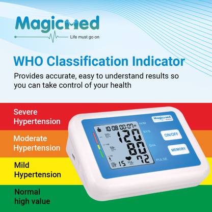 magicmed Upper Arm Portable Digital Blood Pressure Monitor BP Machine With Micro USB 3 Year Domestic Warranty Bp Monitor