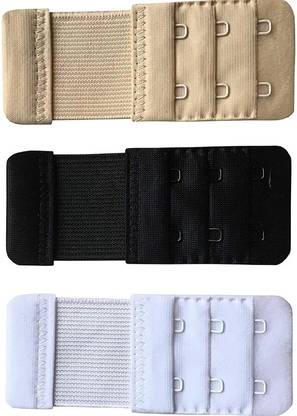 A4S Bra Hook Extender Premium Quality (White, Beige, Black Pack Of 3) Hook Extender
