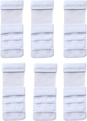Q4S Adjustable Elastic Bra Back Extender - White with storage pouch Hook Extender