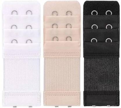 GHLARJAISA Bra Hook Extender Premium Quality (White, Beige, Black Pack Of 3) Hook Extender