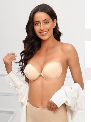 GARIHC ENTERPRISE Women's Reusable Strapless Push-up Invisible Adhesive Bra Sticky Bra(Skin) Silicone Push Up Bra Pads