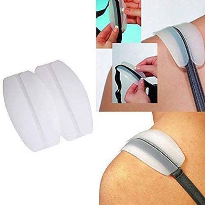 Moxtiza Non-Slip Shoulder Silicone Protector Bra Strap Pads (white ) Silicone Bra Strap Cushion