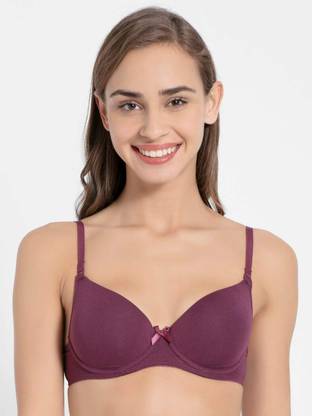 Seamless Underwired Padded T-Shirt Bra with Detachable Straps -Prune Women Training/Beginners Lightly Padded Bra