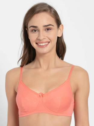 Seamed Wirefree Non-Padded Bra with Adjustable Straps -Blpnk Women Training/Beginners Non Padded Bra