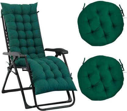 maatrikaa Straight Cotton Long Chair Pad with Two Circle Cushions Breast Support Cushion