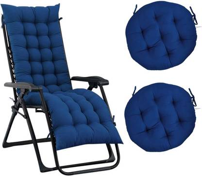 maatrikaa Straight Cotton Long Chair Pad with Two Circle Cushions Breast Support Cushion
