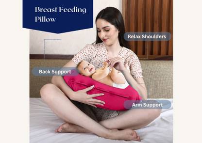 Dormyo New Born Baby Multifunction Nursing Pillow 1Kg Microfibre Pink (22" x 21.5") Breastfeeding Pillow